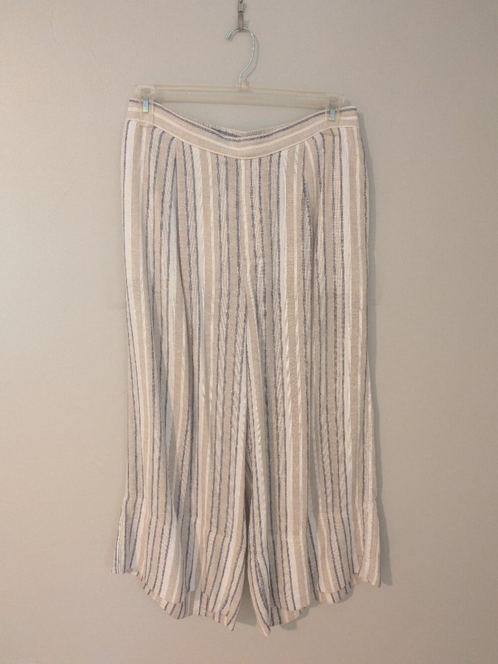 Banana Republic Women's Striped Linen Blend Wide Leg Pants